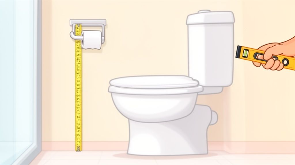 Guide: how high to hang toilet paper holder for ADA and home standards