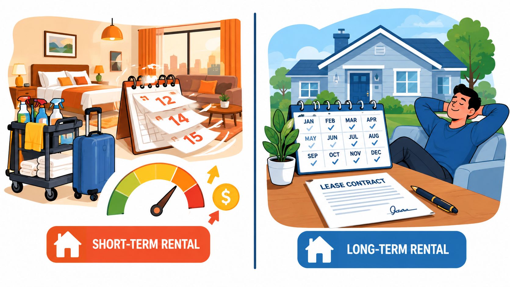 Short Term Rental vs Long Term Rental: The Host Guide
